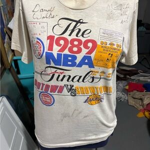 1989 NBA Finals Graphic AUTOGRAPHED T-Shirt
